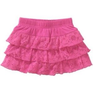 Pink Lace Tiered Skooter Skirt with Bloomers